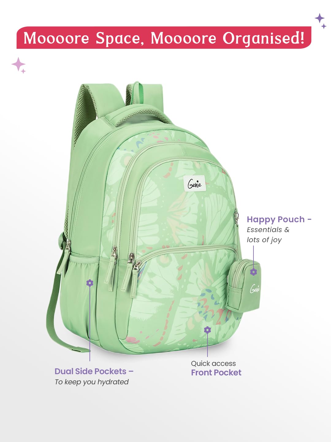 Genie  Morphi Laptop School Backpack  For Girls |19 Inch-36 L