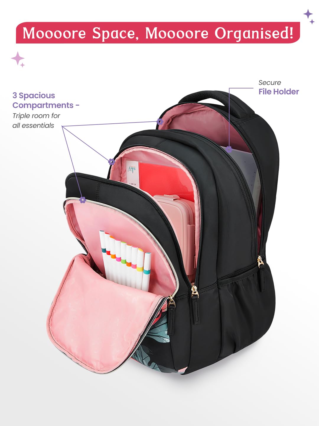 Genie Aurela Backpack For Girls |19 Inch-36 Litres
