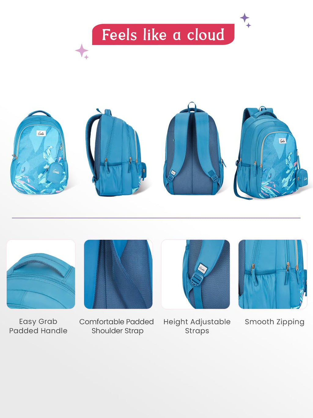 Genie Seabloom Backpack For Girls |19 Inch - 36 L