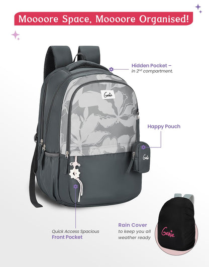 Genie Petone Backpack For Girls |19 Inch-40 Litres