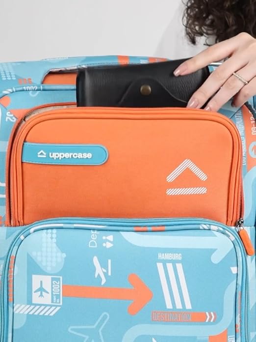 Uppercase JFK Plus Cabin Eco Soft Trolley Bag, Dust Resistant Luggage Made of Sustainable Material, 8 Wheel Trolley Bag with TSA Lock,Travel Suitcase for Men & Women (Red)