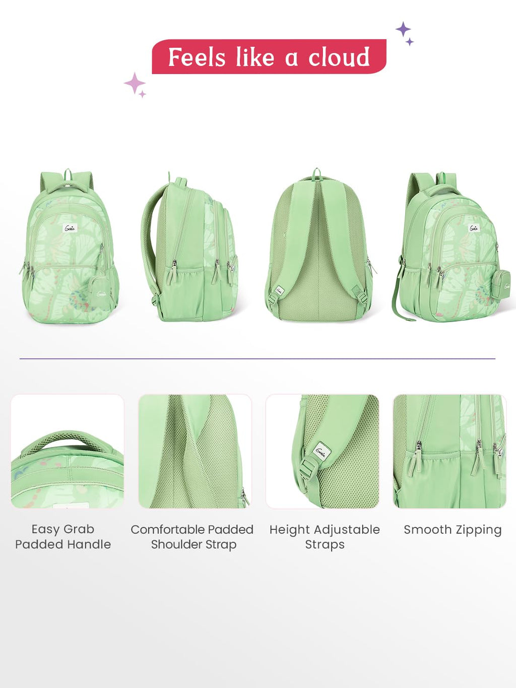 Genie  Morphi Laptop School Backpack  For Girls |19 Inch-36 L