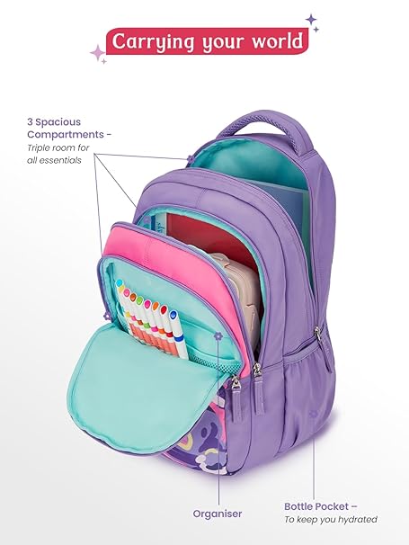 Genie Enchant  27 L Backpack For Girls |17 Inch - Purple