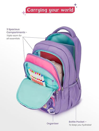 Genie Enchant  27 L Backpack For Girls |17 Inch - Purple