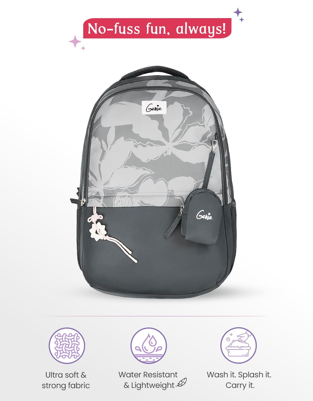 Genie Petone Backpack For Girls |19 Inch-40 Litres