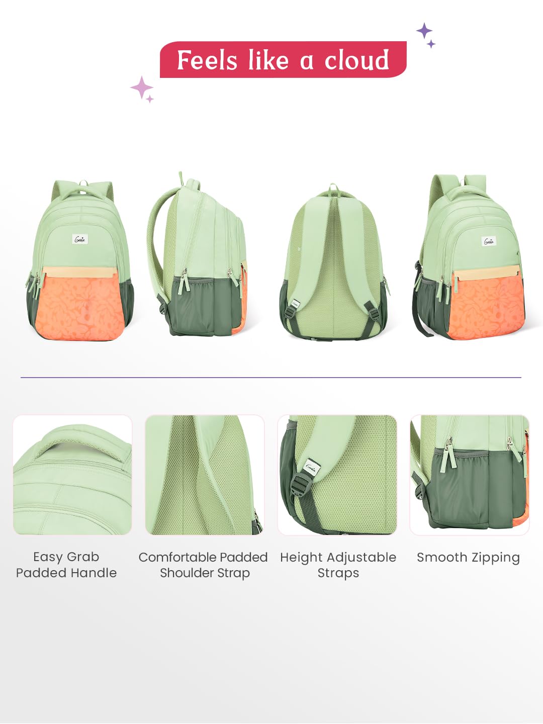 Genie 36 L Vibecheck Laptop Backpack |19 Inch - Ash Green