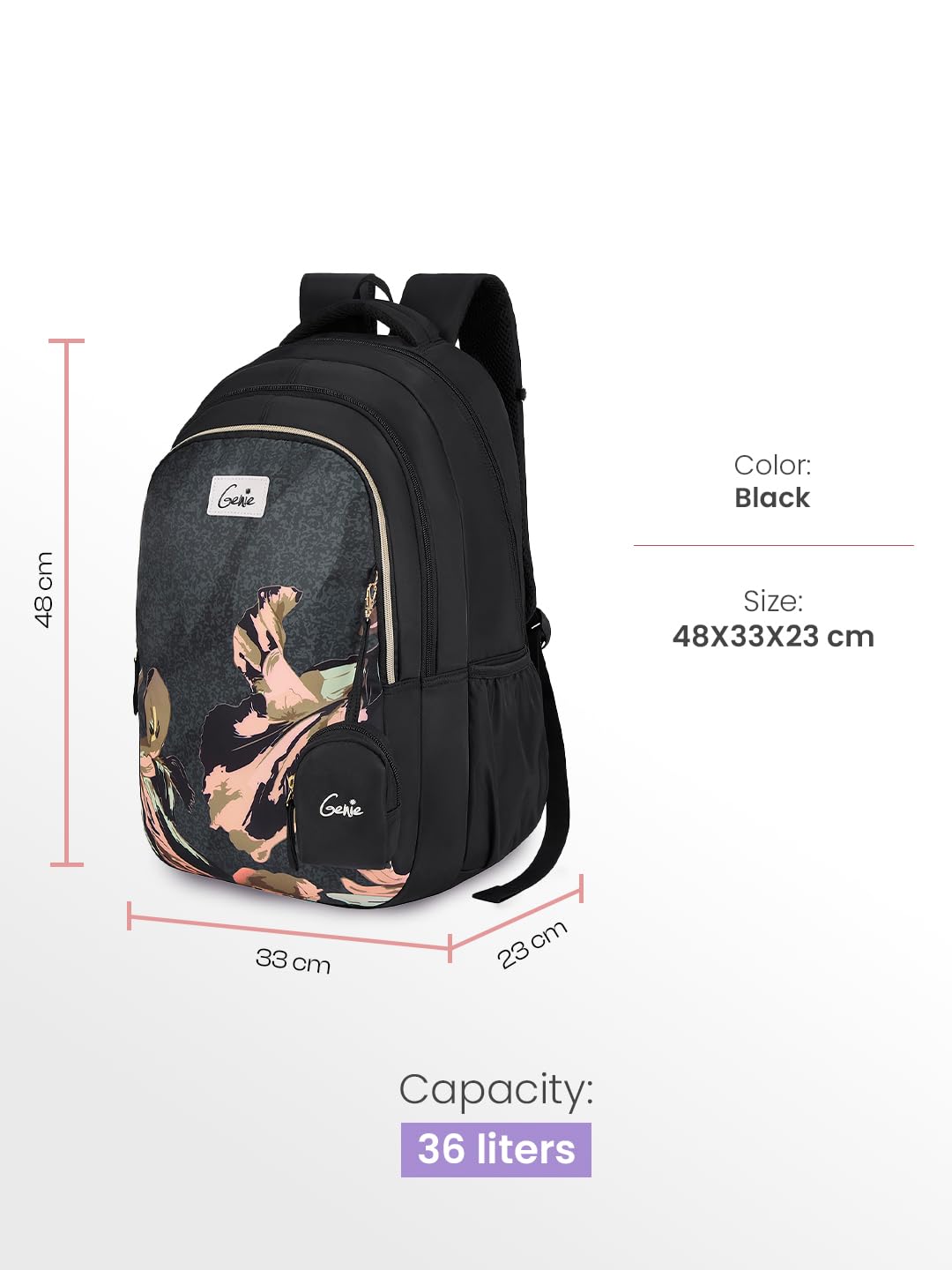 Genie Seabloom Backpack For Girls |19 Inch - 36 L