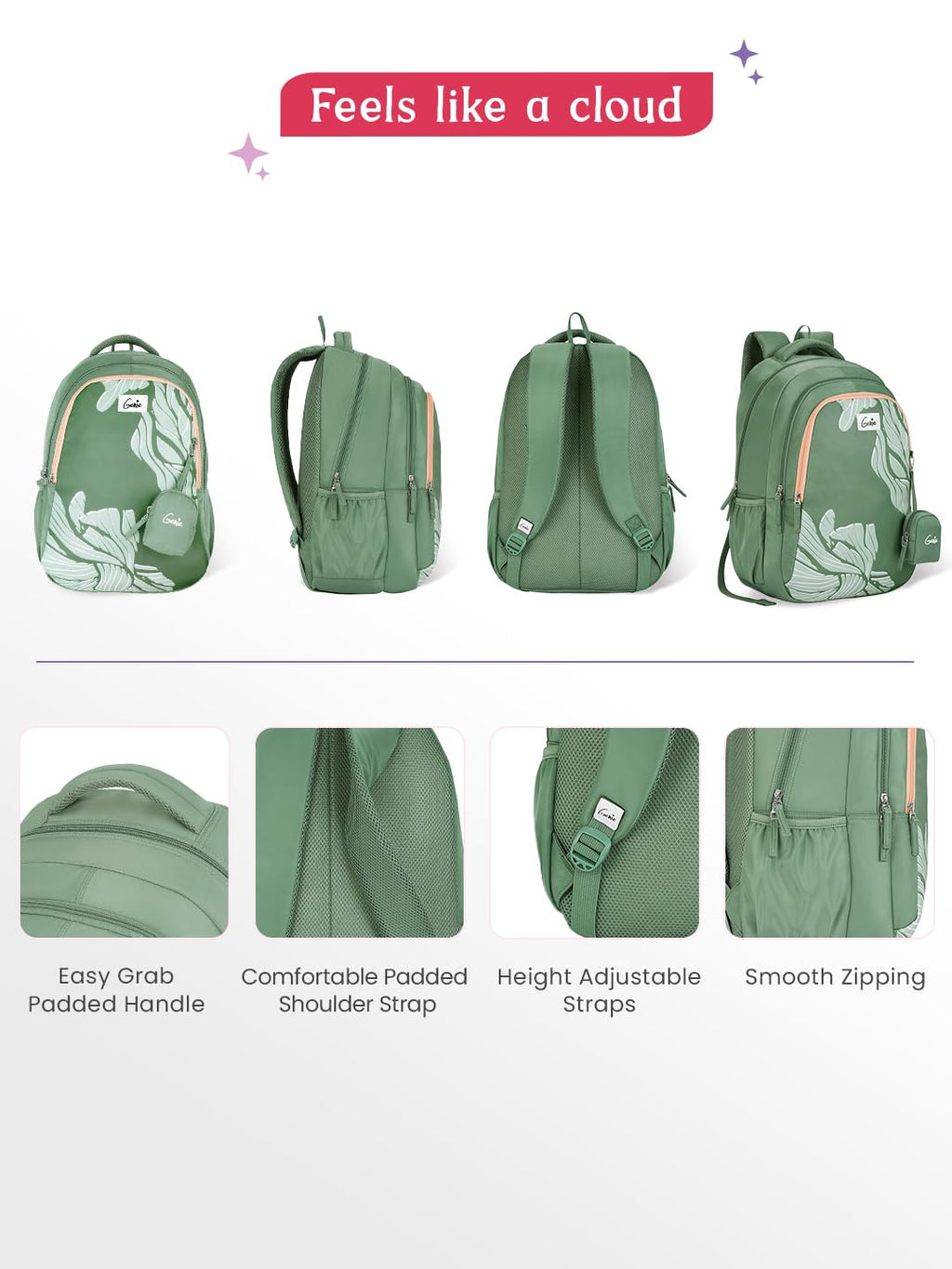 Genie Mira Backpack For Girls |19 Inch-36 Litres