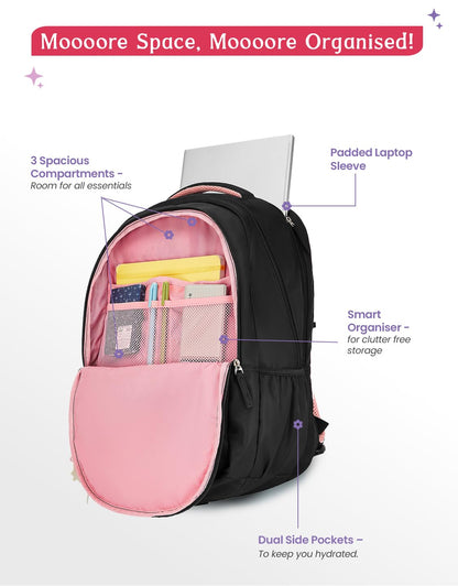 Genie Twist Backpack For Girls |19 Inch-40 Litres
