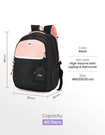 Genie Twist Backpack For Girls |19 Inch-40 Litres