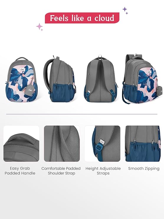 Genie 36 L Nightfern Backpack For Girls |19 Inch - Blue