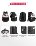 Genie Alba  40 L Laptop Backpack  For Girls |19 Inch - Black