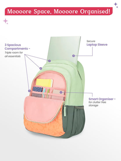 Genie Vibecheck Backpack For Girls |19 Inch-36 Litres
