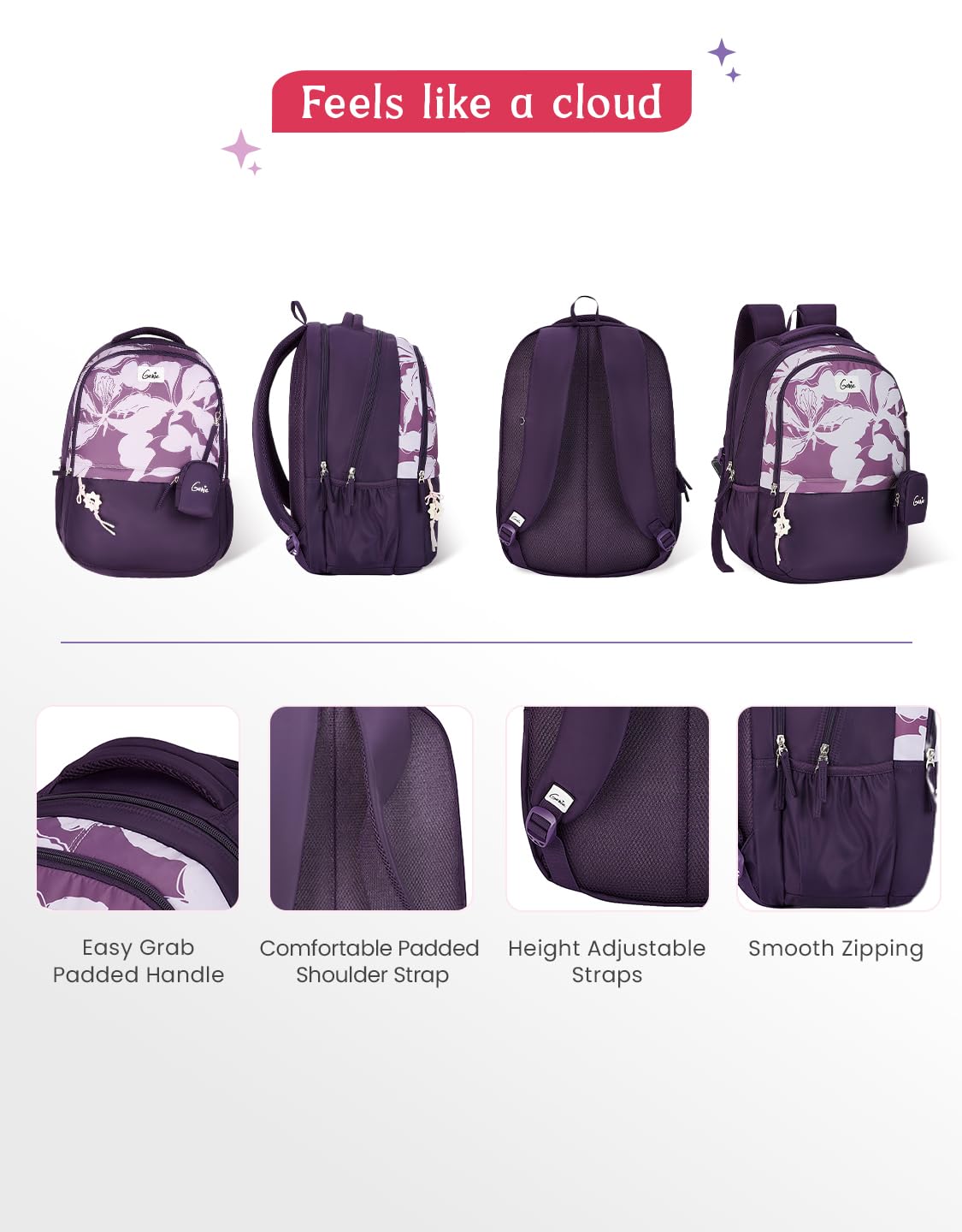 Genie Petone Backpack For Girls |19 Inch-40 Litres