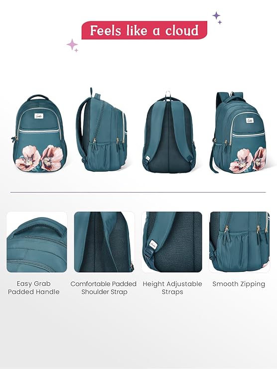 Genie Evepetal Laptop Backpack  For Girls |19 Inch-36 L