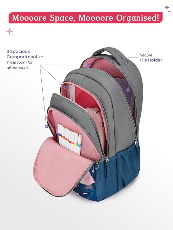 Genie 36 L Nightfern Backpack For Girls |19 Inch - Blue