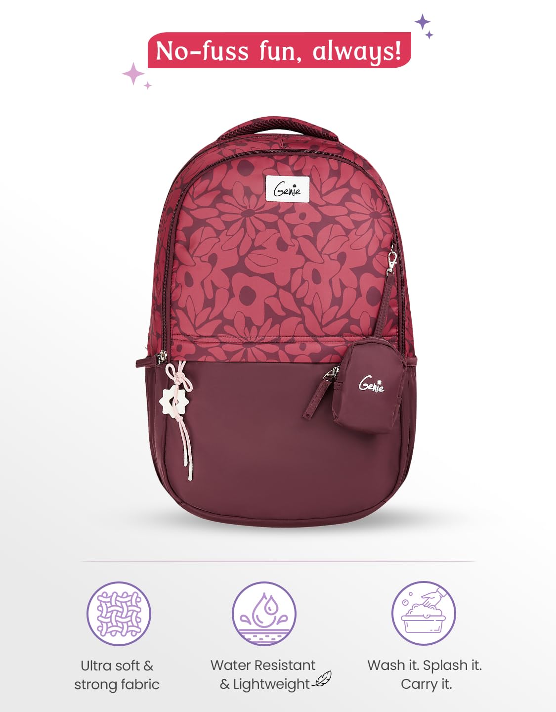 Genie Eleanor Backpack For Girls |19 Inch-40 Litres