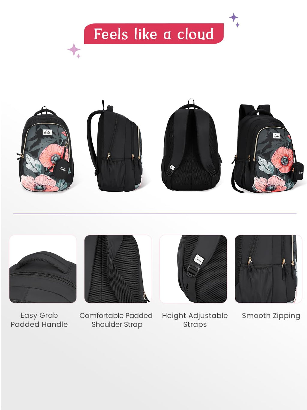 Genie Aurela Backpack For Girls |19 Inch-36 Litres