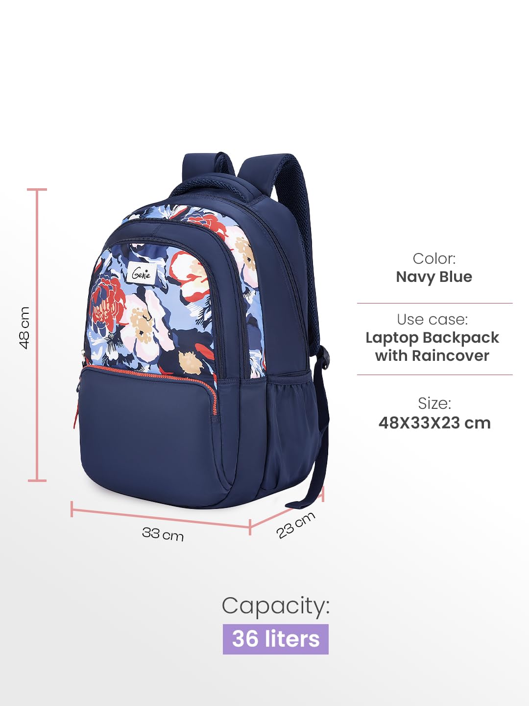 Genie Diasora  Laptop School Backpack For Girls |19 Inch -36 L