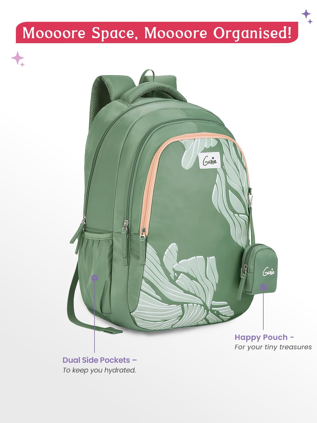 Genie Mira Backpack For Girls |19 Inch-36 Litres