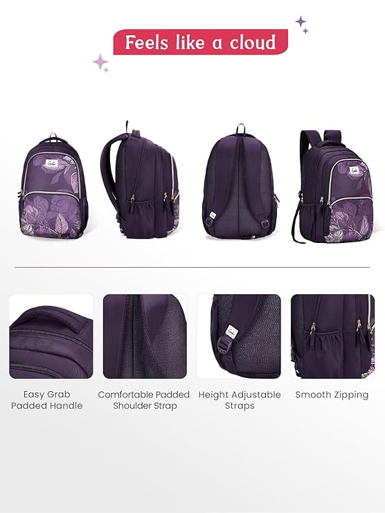 Genie Canopy School Backpack For Girls |19 Inch-36 Litres