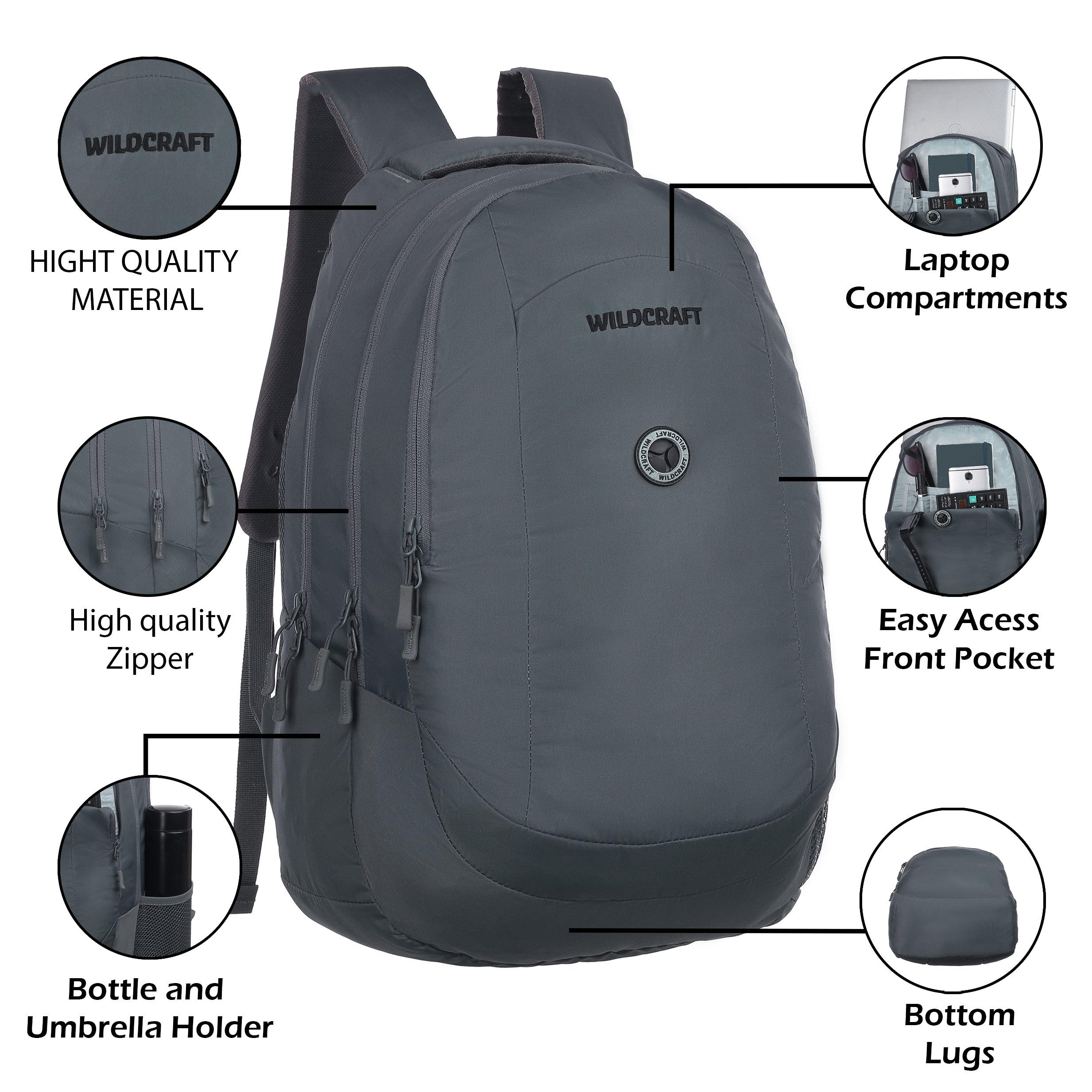 Wildcraft Power Laptop Backpack 28L Bag For Men & Women