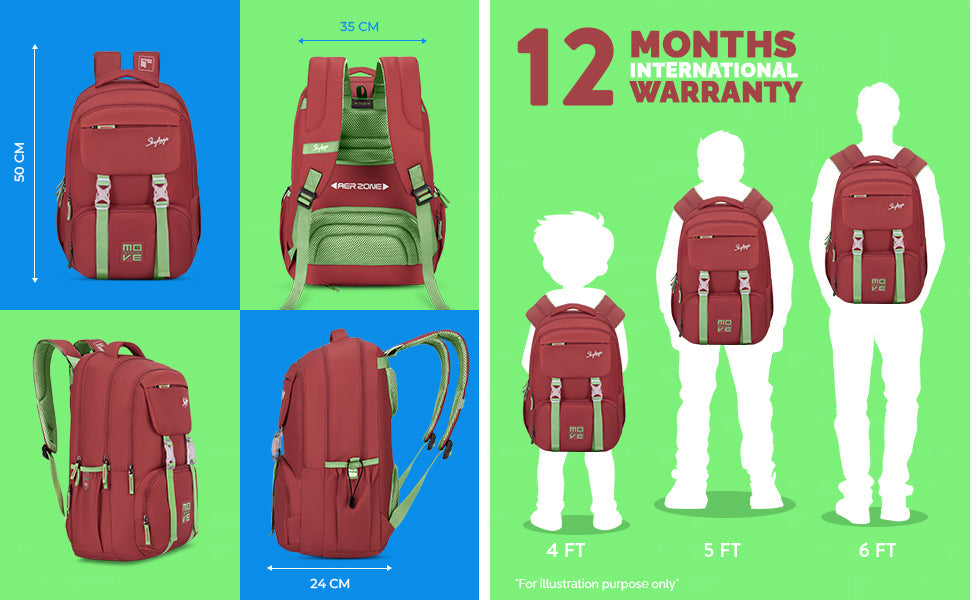 Skybags Sonic Pro School Backpack, 42L,