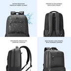 Gear Quantum 3 18"/29L Antitheft Large Faux Leather Laptop backpack with Raincover /Travel /College Bag For Men/Women
