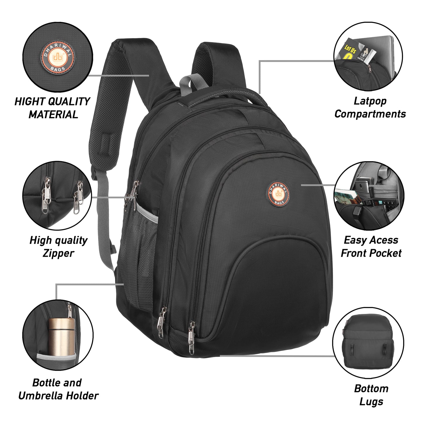 Dhariwal Backpack for Men & Women | Office, Travel, School, College bag| 45L  BP-232