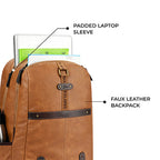 Gear Classic 4 19"/31L Medium Faux Leather Anti Theft Laptop Backpack | Casual | Travel | College Bag For Men/Women