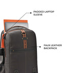 Gear Classic 4 19"/31L Medium Faux Leather Anti Theft Laptop Backpack | Casual | Travel | College Bag For Men/Women