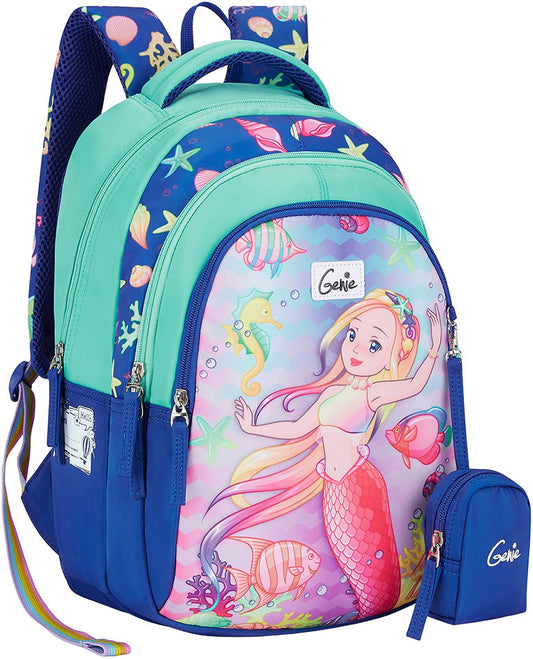 Genie 20 L Aquadream School Backpack For Girls |15 Inch - Navy Blue