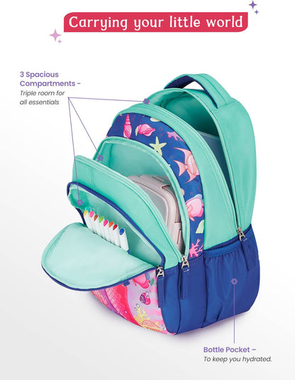 Genie 20 L Aquadream School Backpack For Girls |15 Inch - Navy Blue