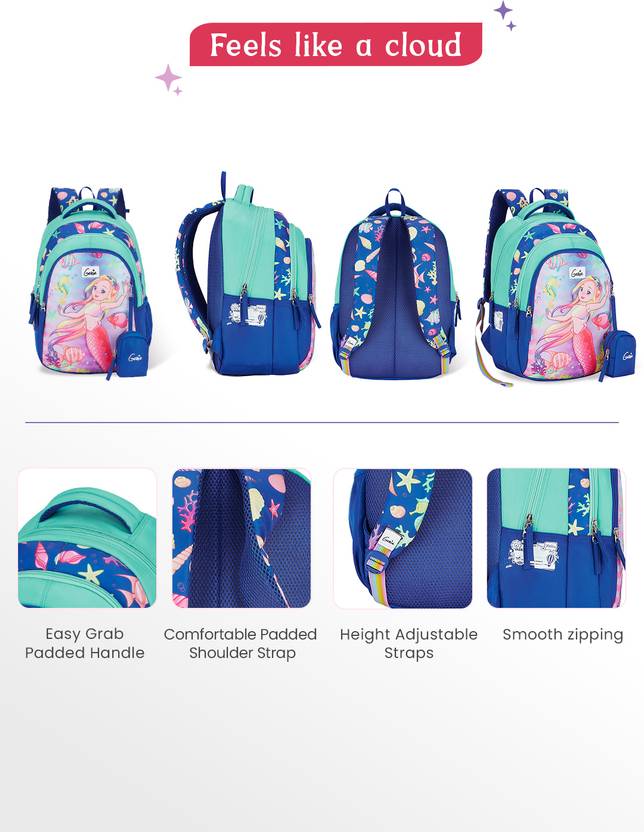 Genie 20 L Aquadream School Backpack For Girls |15 Inch - Navy Blue