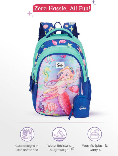 Genie 20 L Aquadream School Backpack For Girls |15 Inch - Navy Blue