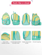 Genie 20 L Beehappy Backpack  For Girls |15 Inch - Teal (Multicolor)