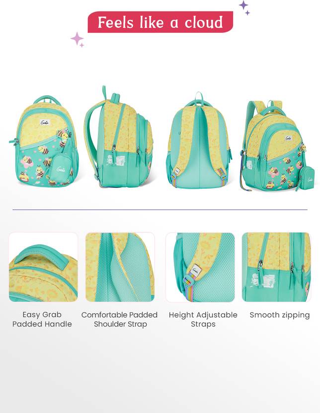 Genie 20 L Beehappy Backpack  For Girls |15 Inch - Teal (Multicolor)