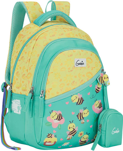 Genie 20 L Beehappy Backpack  For Girls |15 Inch - Teal (Multicolor)