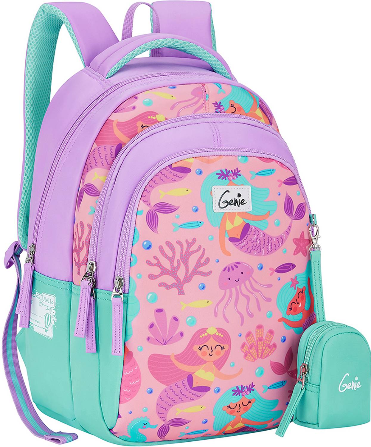 Genie 20 L Bubbles School Backpack Girls |15 Inch - Lavender