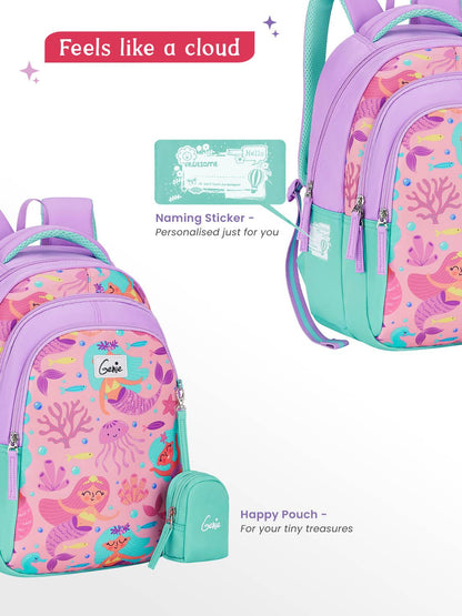 Genie 20 L Bubbles School Backpack Girls |15 Inch - Lavender