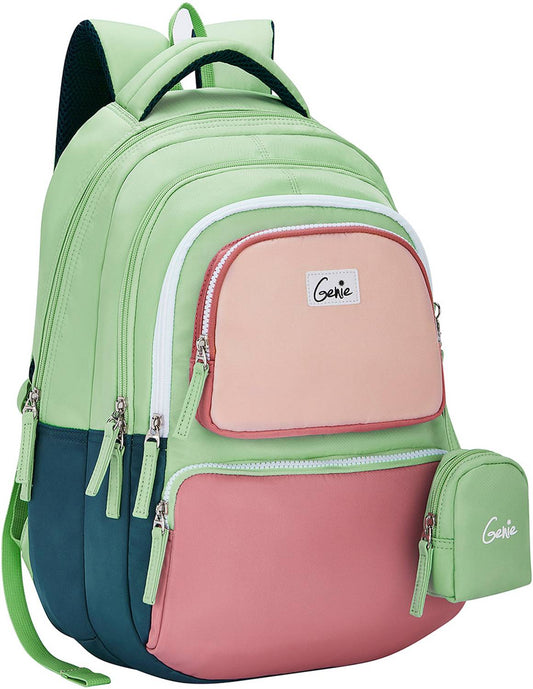 Genie 27 L Razzle School Backpack For Girls |17 Inch - Green