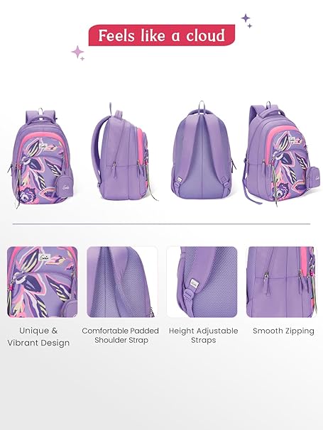 Genie Enchant  27 L Backpack For Girls |17 Inch - Purple