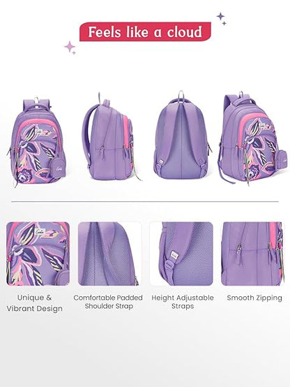 Genie Enchant  27 L Backpack For Girls |17 Inch - Purple