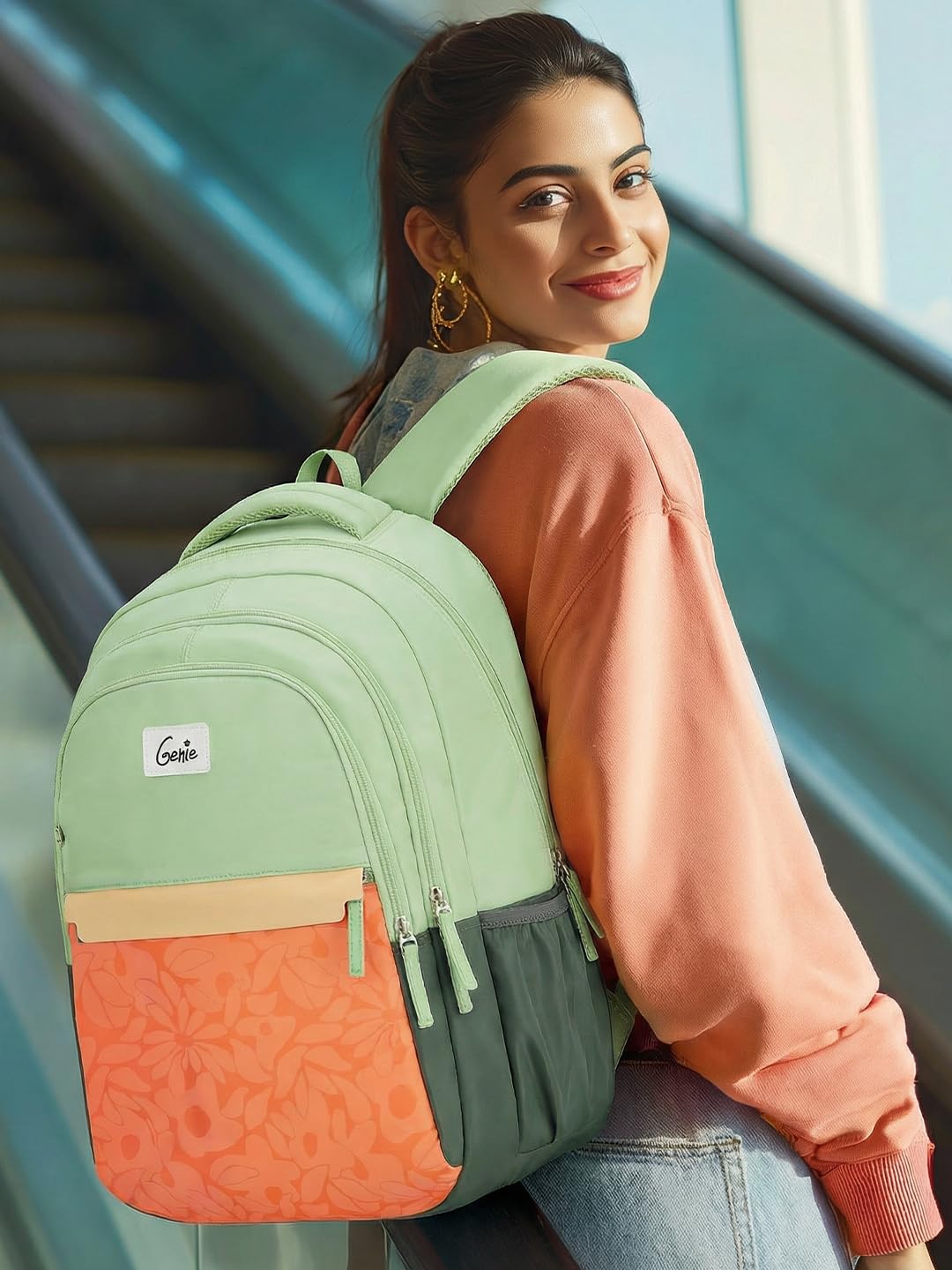 Genie 36 L Vibecheck Laptop Backpack |19 Inch - Ash Green