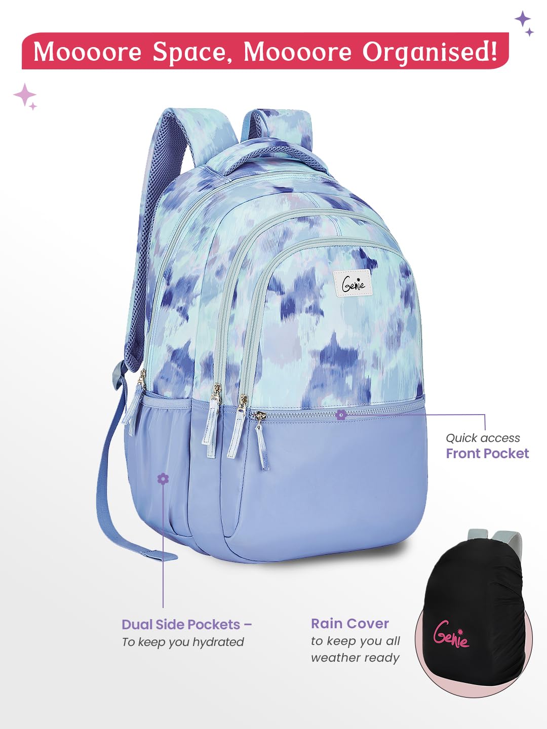 Genie Serena Backpack For Girls |19 Inch-36 Litres