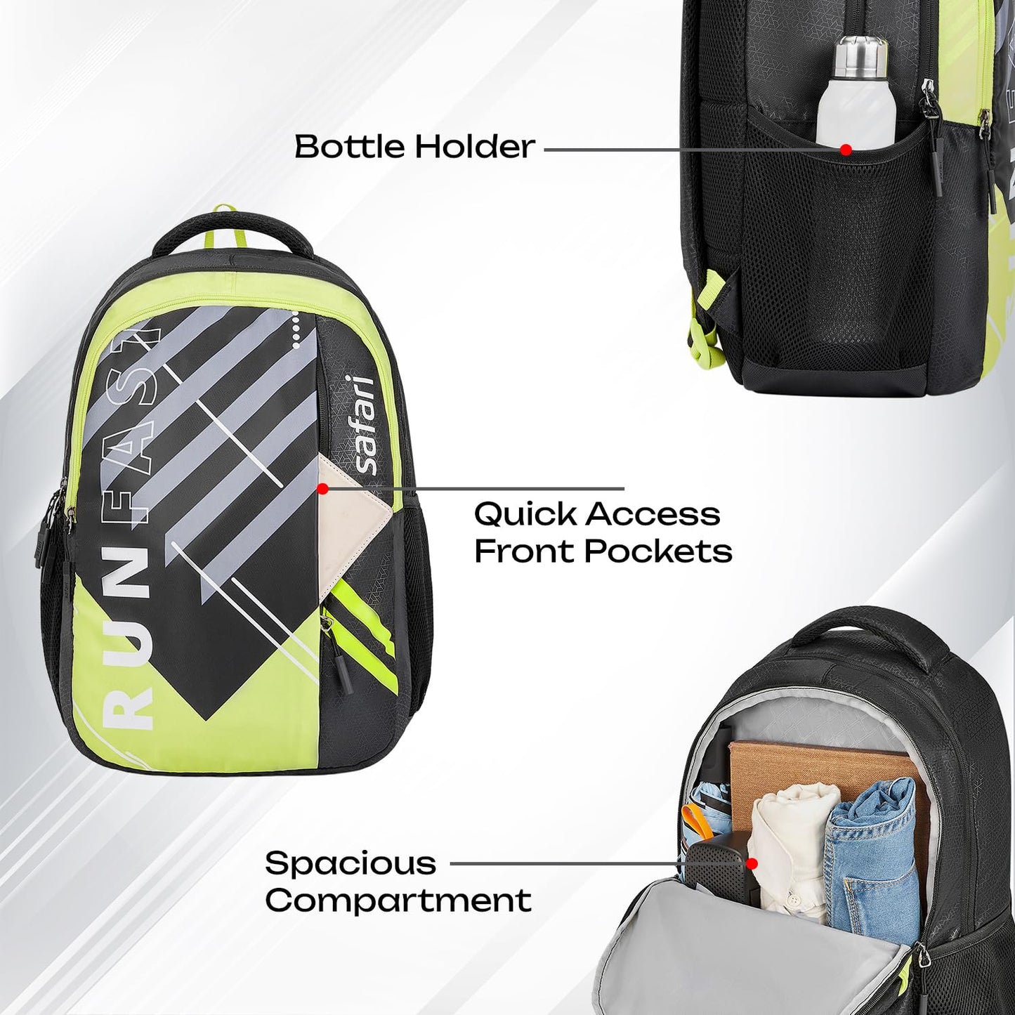 SAFARI Triplex 7 Armor Base, File holder, Rain Cover Backpack-37 L