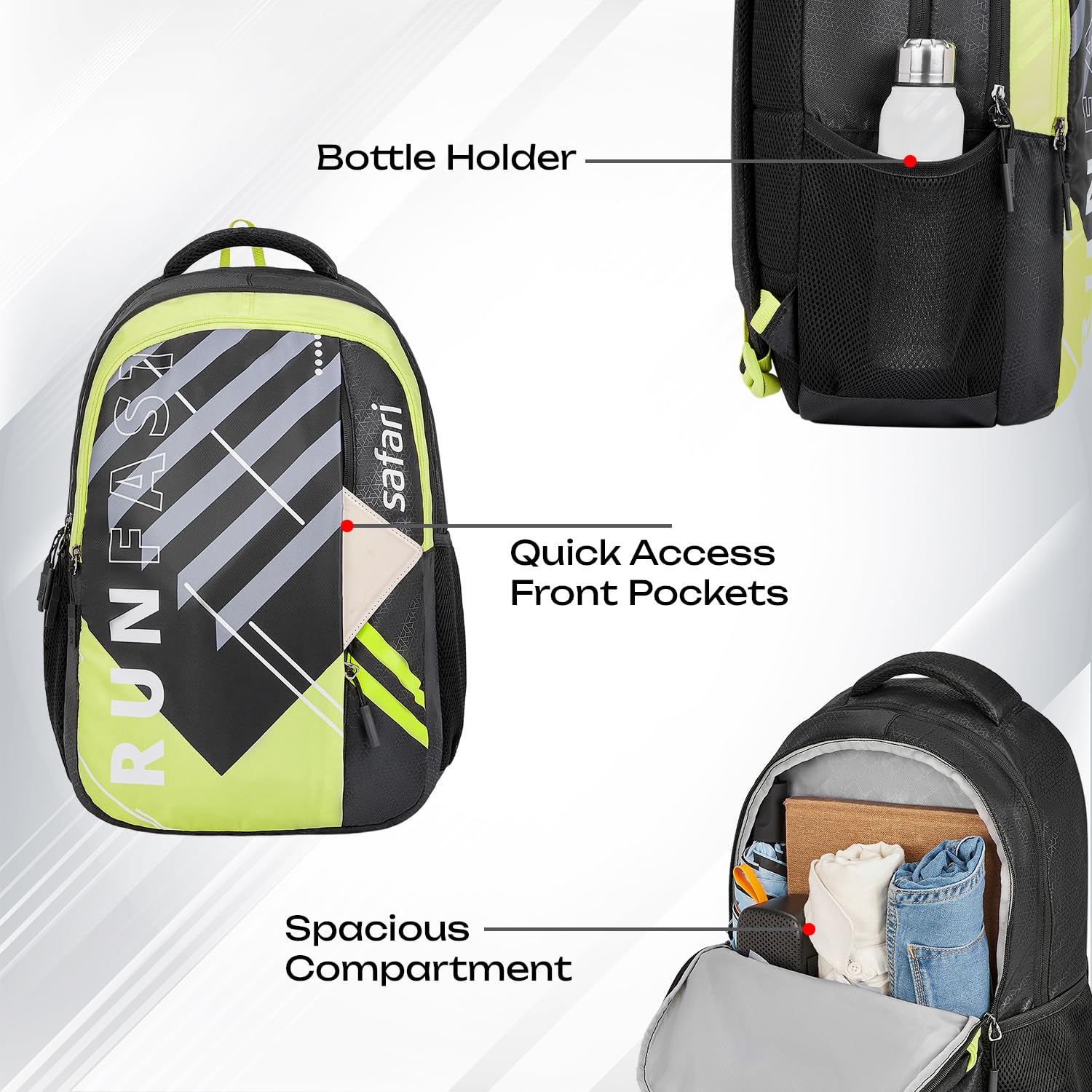 SAFARI Triplex 7 Armor Base, File holder, Rain Cover Backpack-37 L