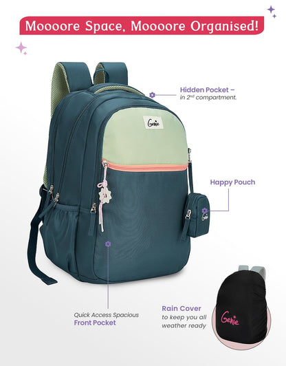 Genie Twist Backpack For Girls |19 Inch-40 Litres