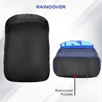 SAFARI BONUS 6 Freebie pencil pouch, Rain Cover Backpack  -37 L-(Blue)
