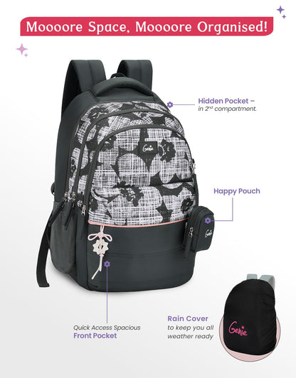 Genie Quilsy Backpack For Girls |19 Inch-40 Litres